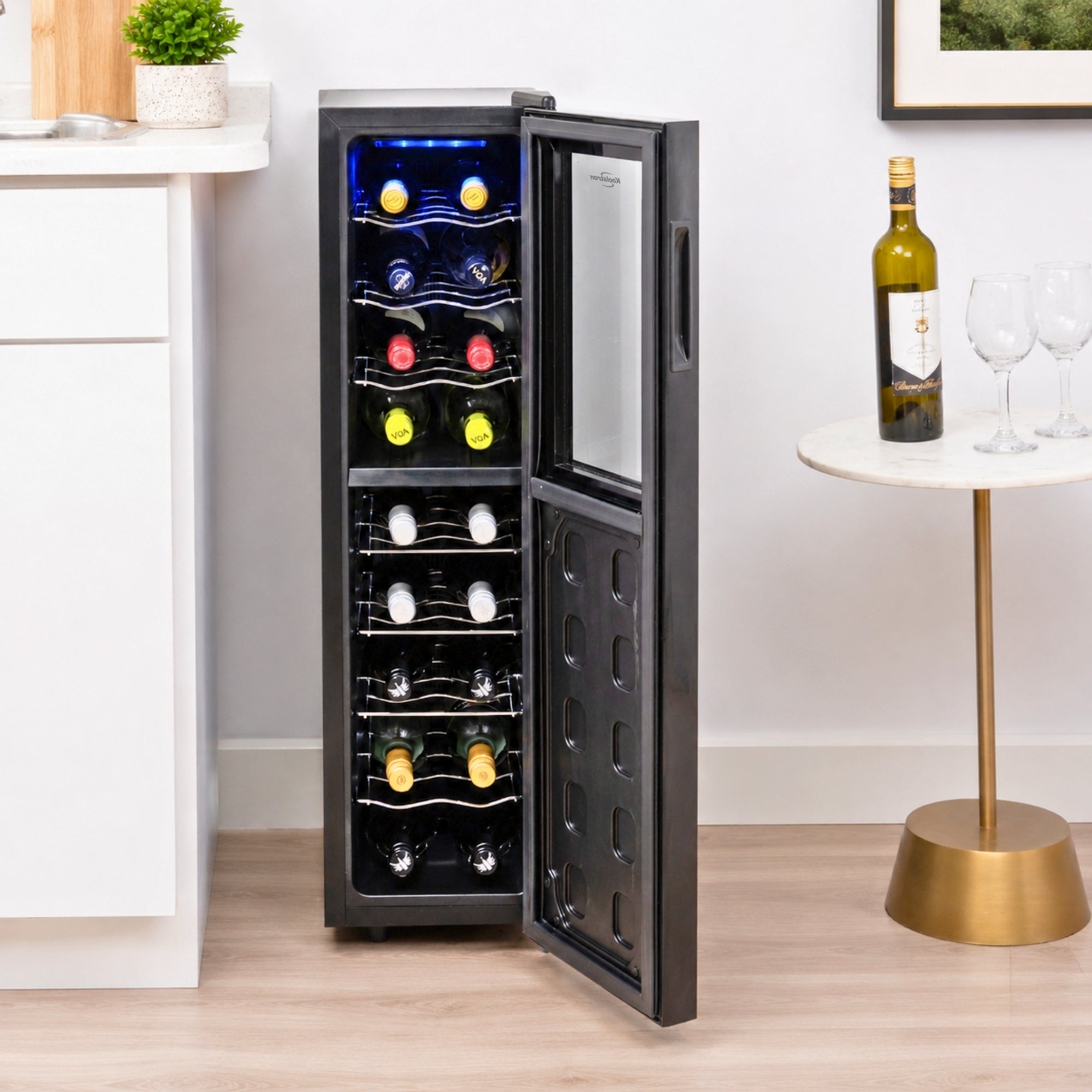 Kenmore 18 Bottle Slim Dual Zone Wine Cooler Freestanding Wine Fridge