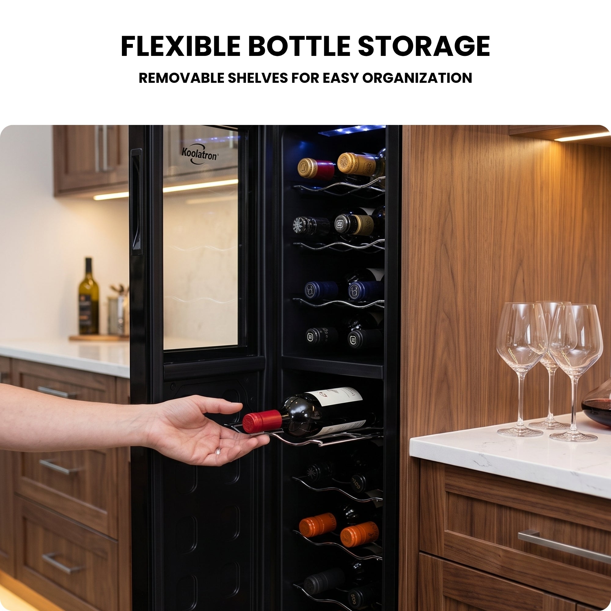 Kenmore 18 Bottle Slim Dual Zone Wine Cooler Freestanding Wine Fridge