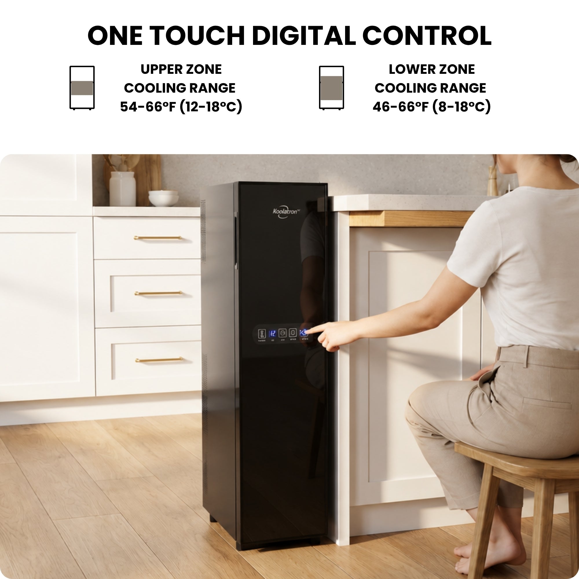 Kenmore 18 Bottle Slim Dual Zone Wine Cooler Freestanding Wine Fridge