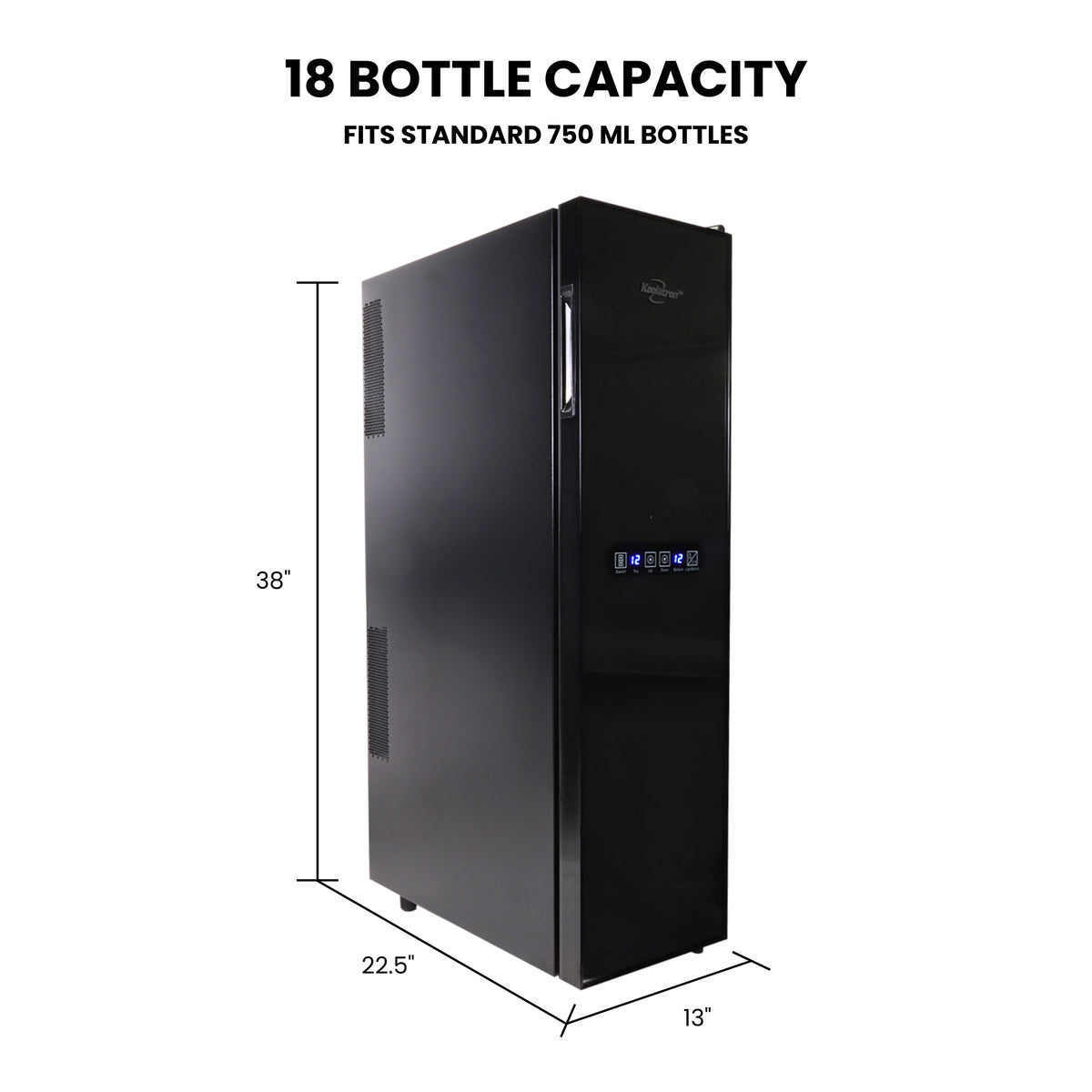 Kenmore 18 Bottle Slim Dual Zone Wine Cooler Freestanding Wine Fridge