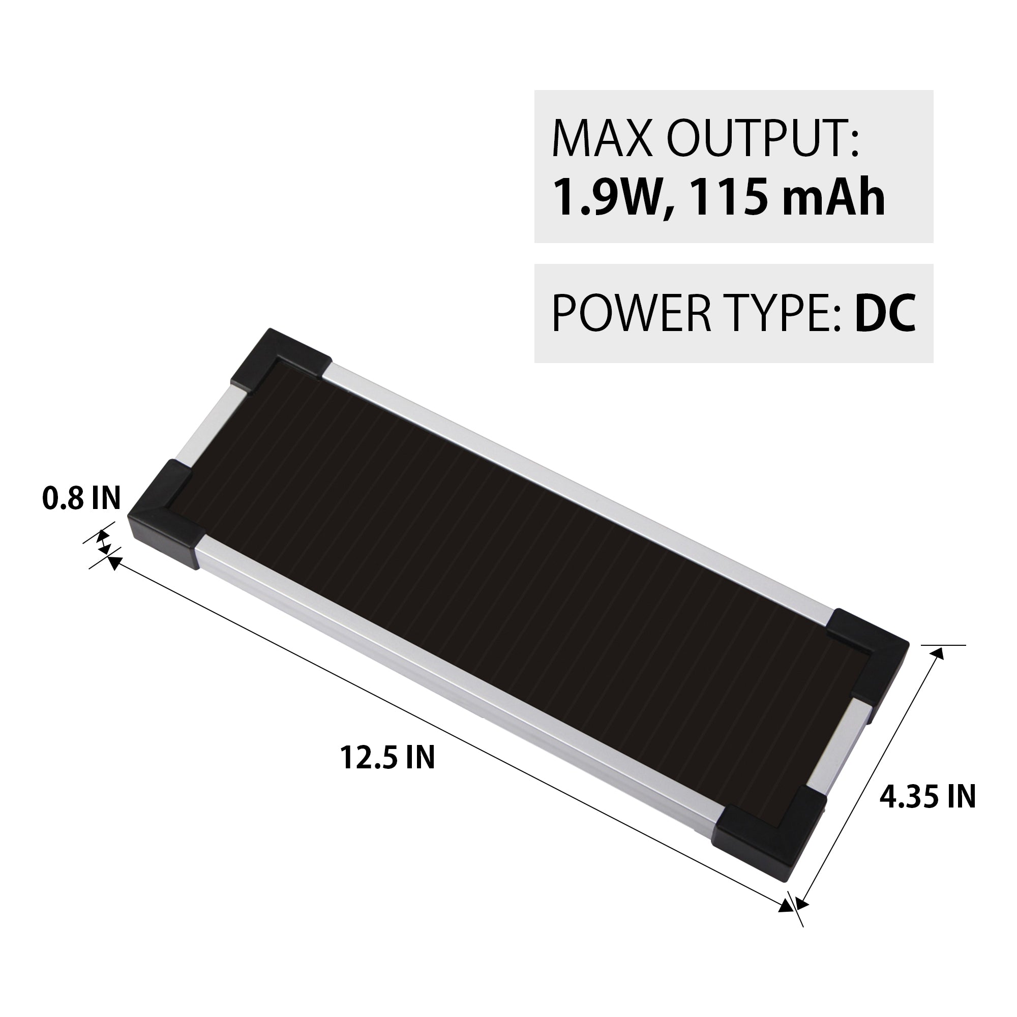 Koolatron Solar Trickle Charger | 1.9W | 12V | Black