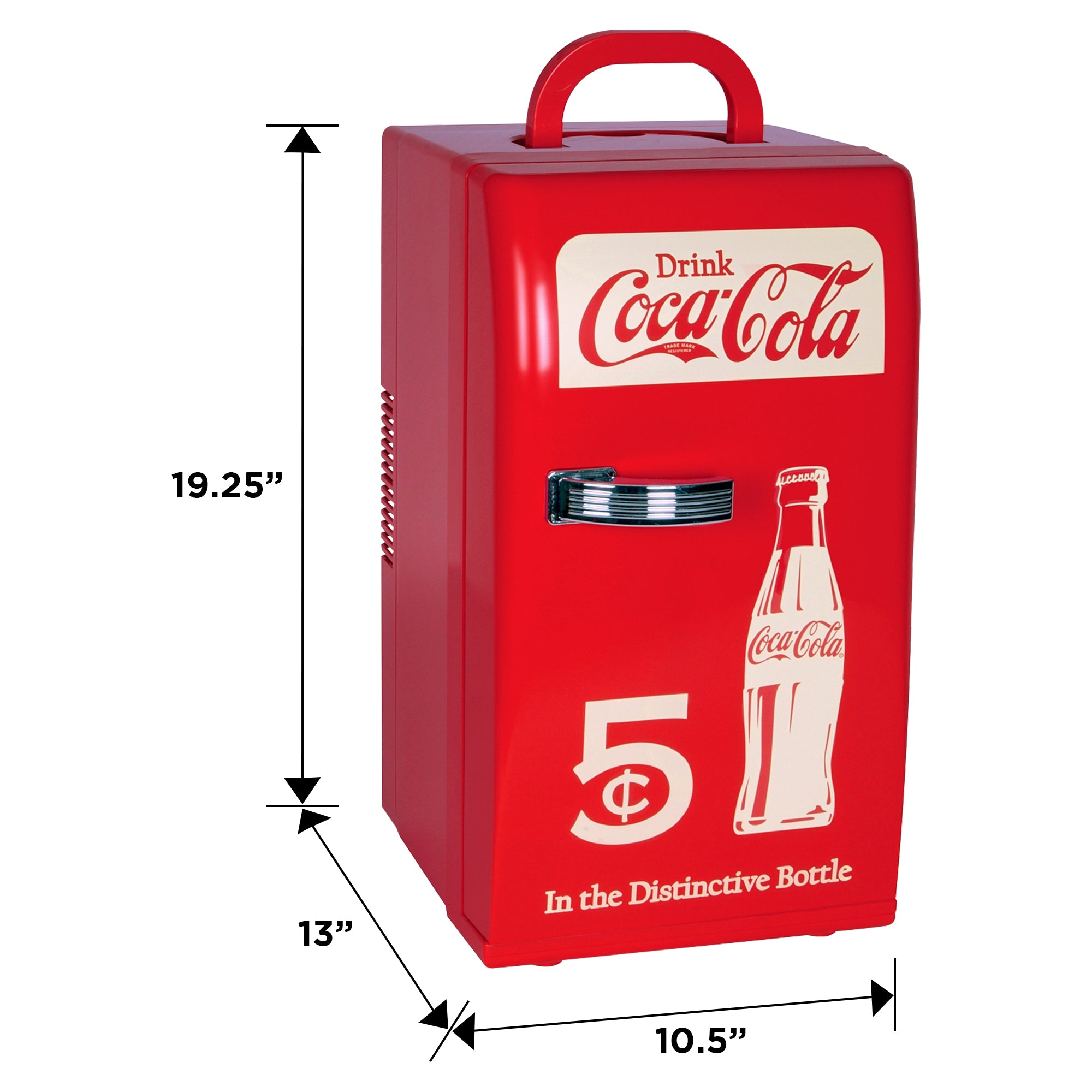 Coca-Cola 18 Can Retro Mini Fridge, 12V DC 110V AC Cooler, 5.4L