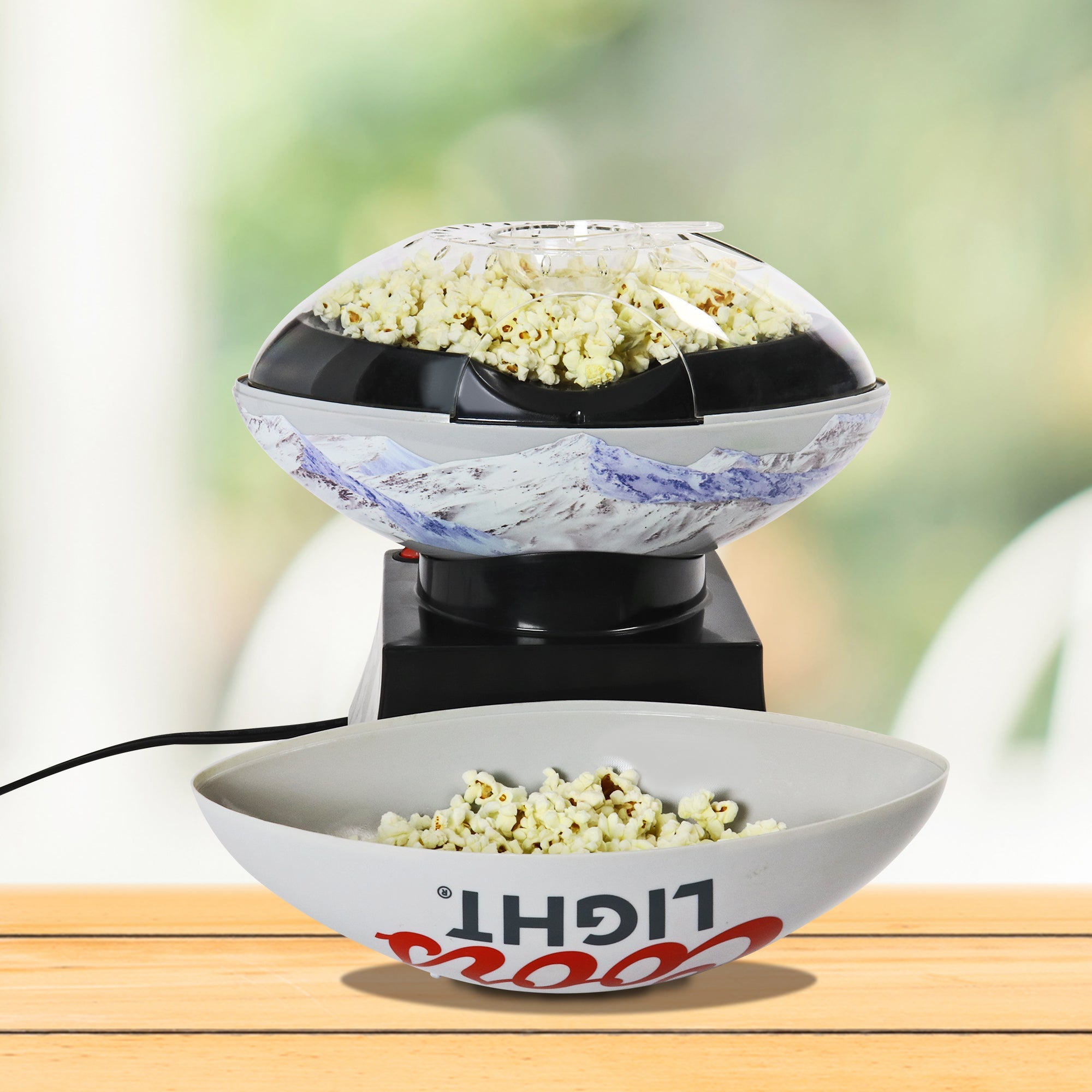 Coors Light Hot Air Popcorn Maker, Football Shaped Air Popper, with Se