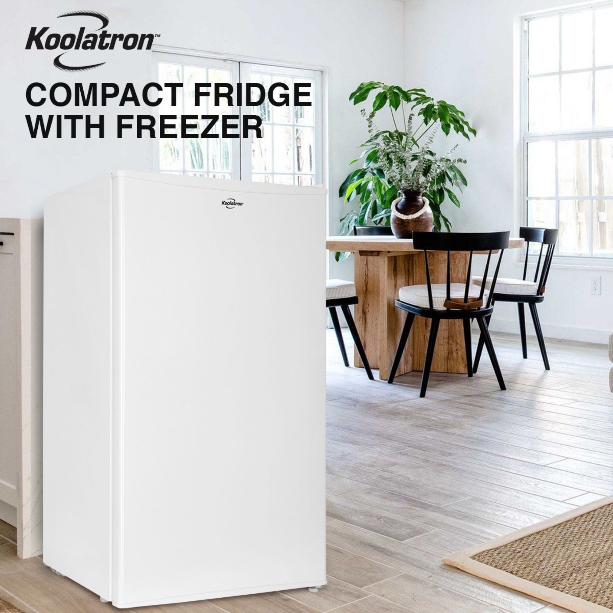 Koolatron Compact Fridge w/ Freezer, 3.2 cu ft (91L), White