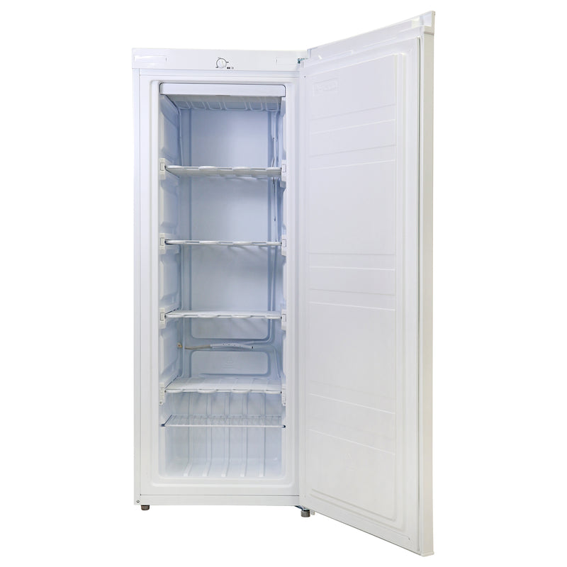 Koolatron Garage-Ready Upright Freezer, 7.0 cu ft (198L), White, Low-Frost,  Space-Saving Flat Back