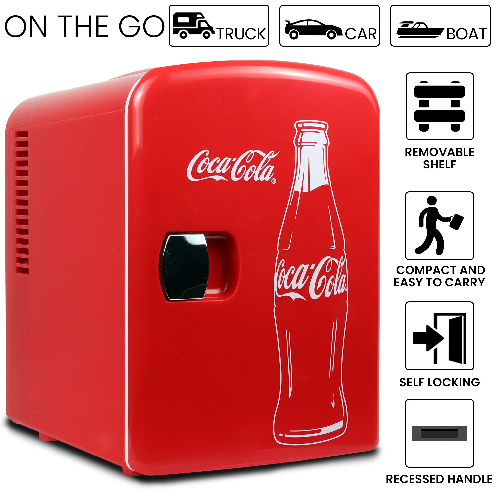Coca Cola Classic Coke Bottle Mini Fridge | 6L | Red
