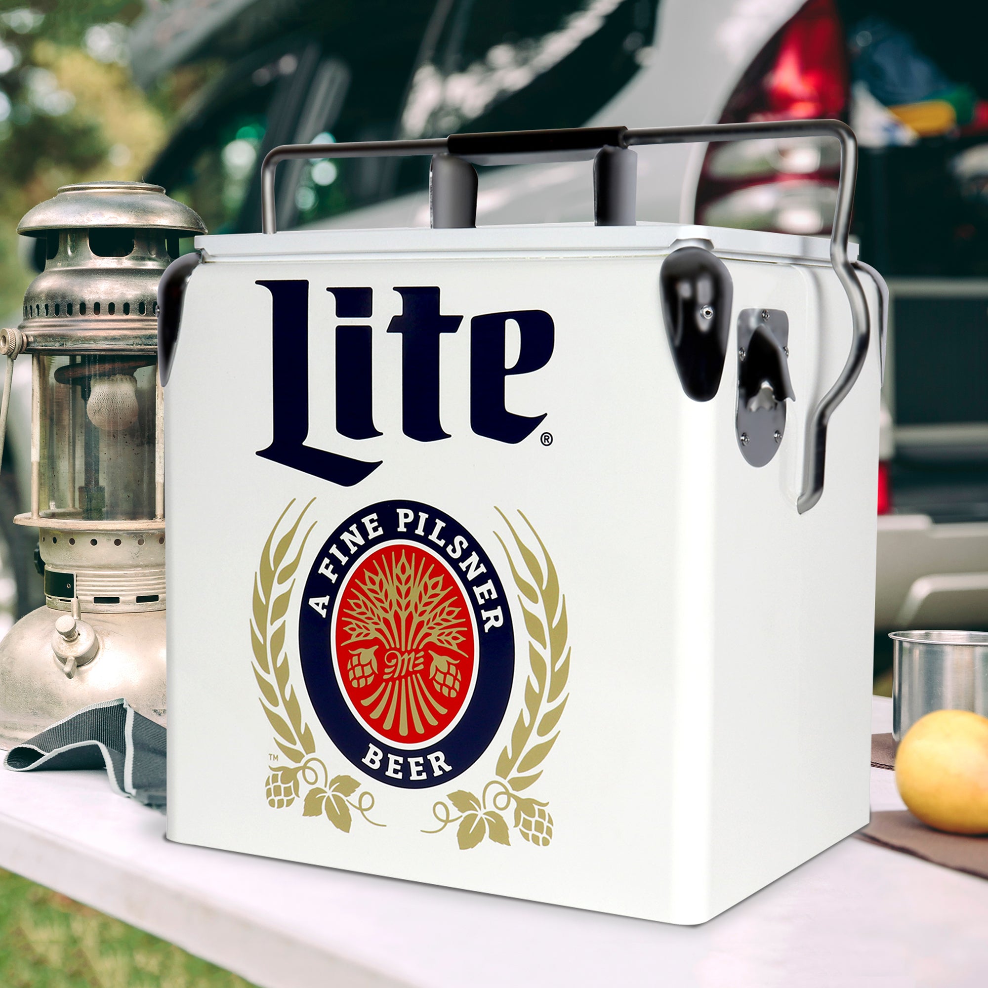Miller Lite Retro Ice Chest Cooler | Bottle Opener | 13L