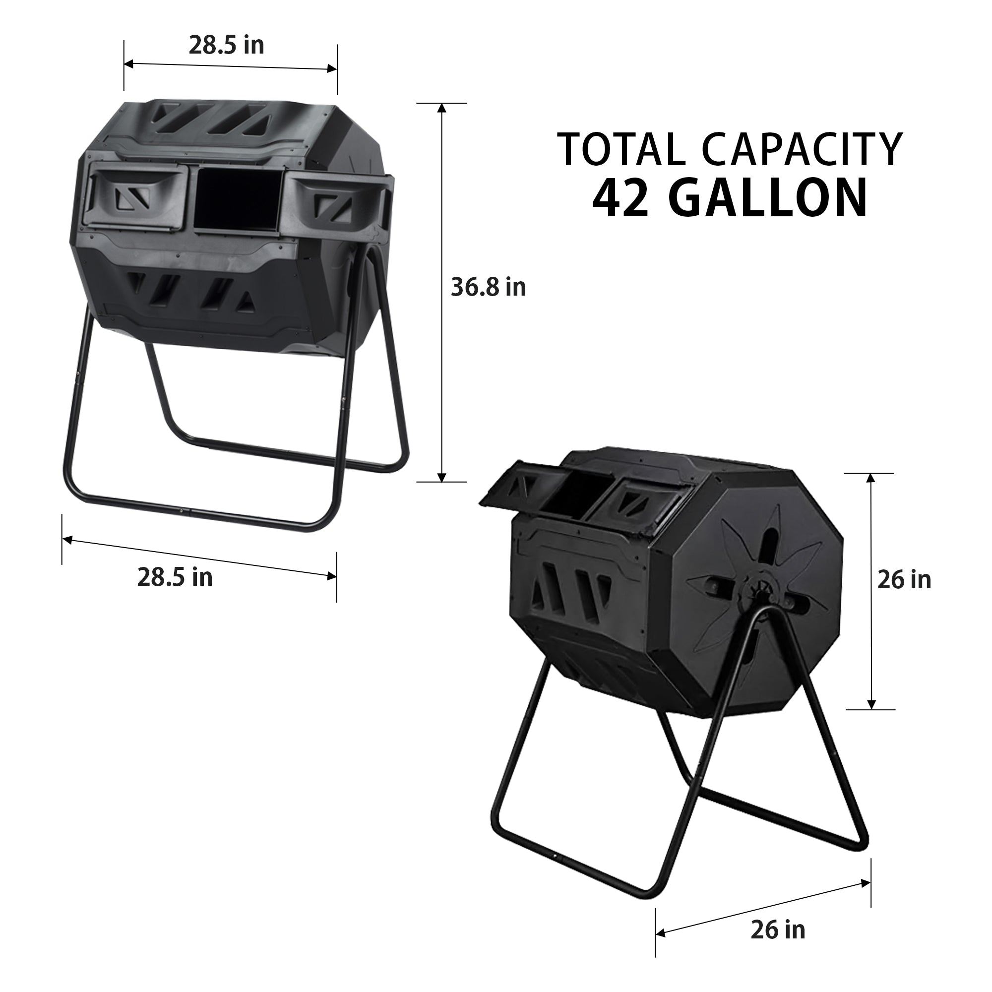 Koolscapes Dual Chamber Tumbling Composter | 42 Gal | 160L