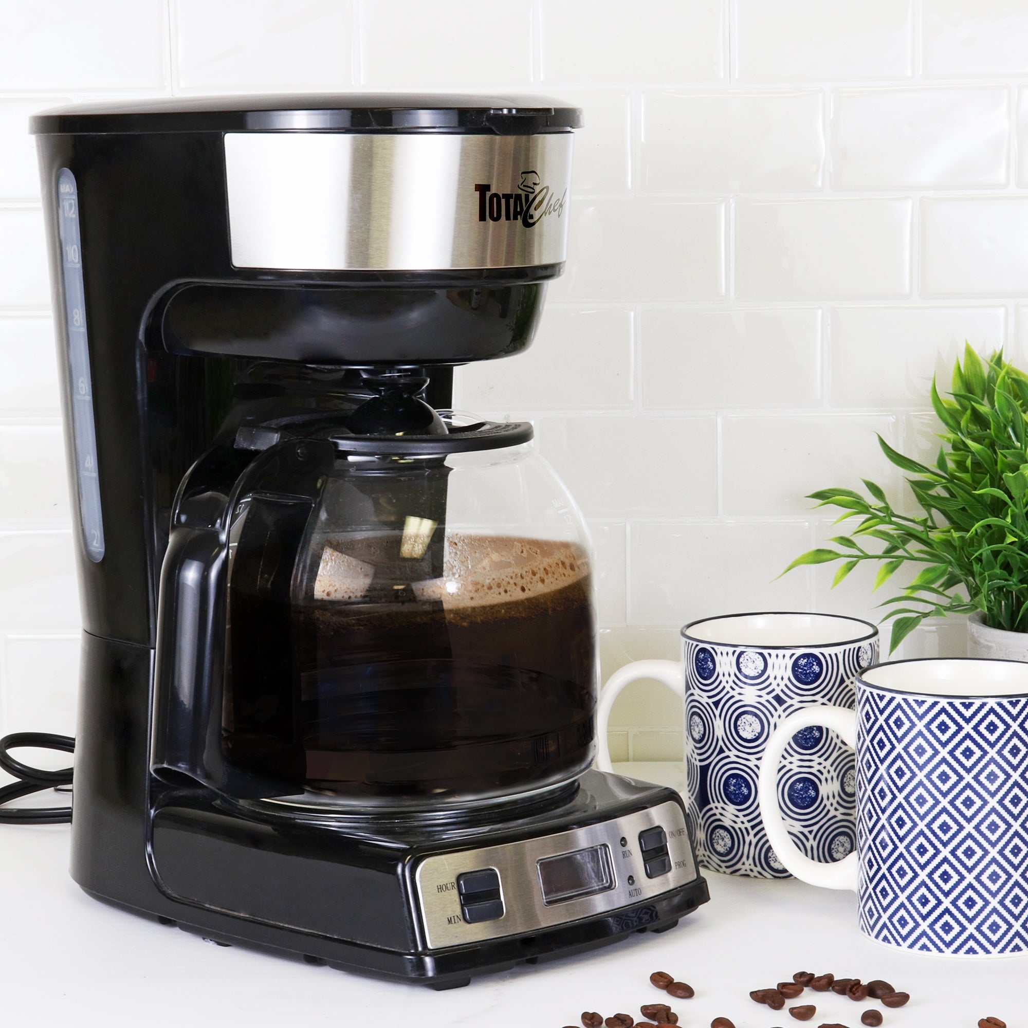 Total Chef Programmable Coffee Maker Plus Filter | 12-cup