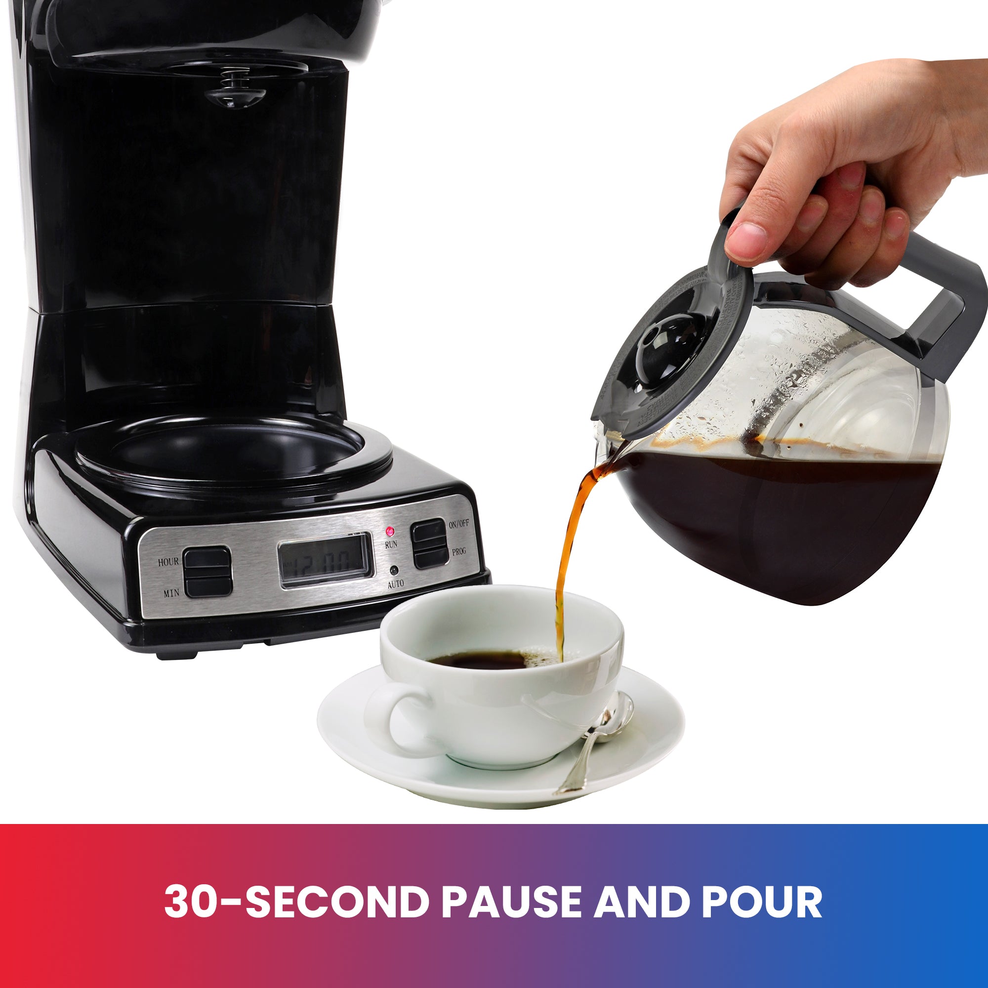 Total Chef Programmable Coffee Maker Plus Filter | 12-cup